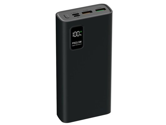 Внешний аккумулятор PERO PB06 20000 mAh, Li-Pol, output USB-C + 2 USB-A, черный